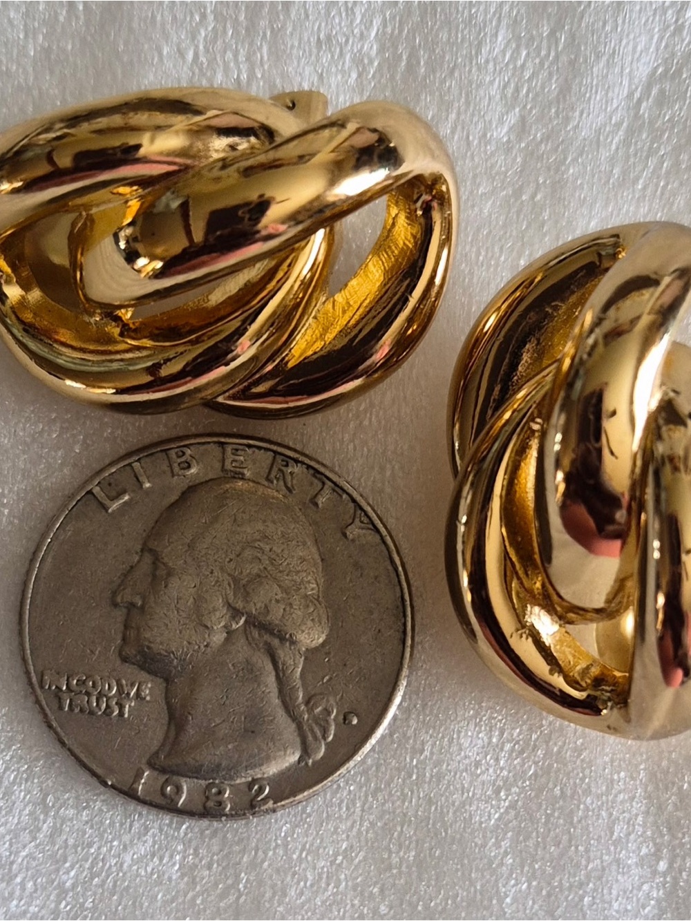 Celine Gold Interlocking Knot Clip-On Earrings - Picture 5 of 5